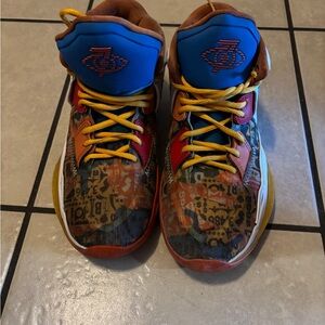 Nike Kyrie infinity mens Colorful Athletic Sneakers with Blue and Red Accents